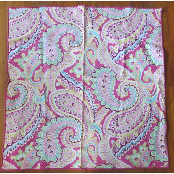 VERA BRADLEY Capri Melon Paisley Pink Set of 4 Napkins Fabric 19.5"x19.5"Retired - Picture 2 of 13